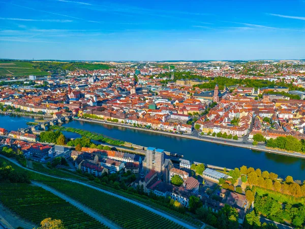 Panorama Vista Cidade Alemã Wurzburg — Fotografia de Stock