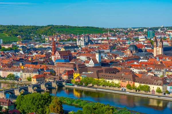 Panoráma Kilátás Német Város Wurzburg — Stock Fotó