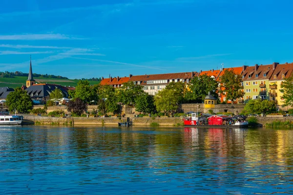 Färgglada Hus Vid Vattnet Floden Main Wurzburg Tyskland — Stockfoto