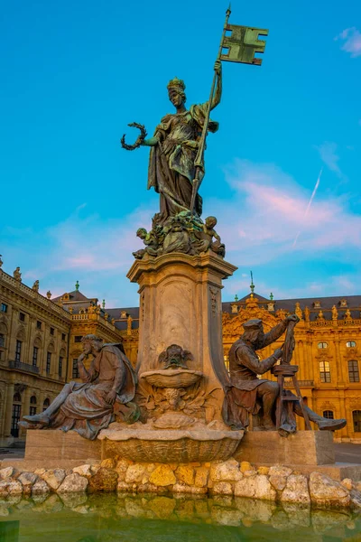 stock image Sunset over Wurzburger Residenz in Germany.