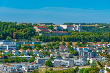 Alman kenti Eichstatt 'ın Panorama manzarası.