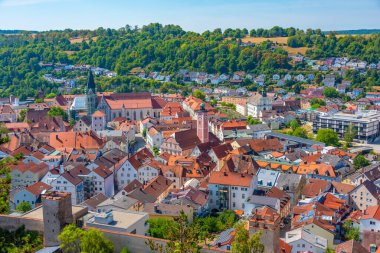 Alman kenti Eichstatt 'ın Panorama manzarası.