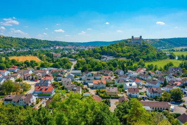 Alman kenti Eichstatt 'ın Panorama manzarası.