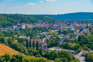 Alman kenti Eichstatt 'ın Panorama manzarası.