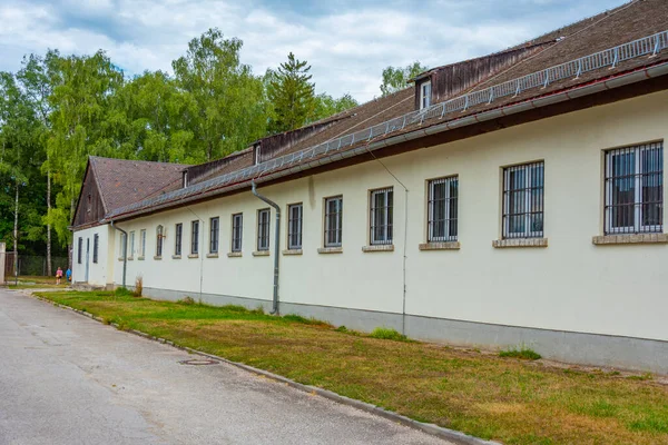 stock image Buildings at Dachau concentration camp in Germany.