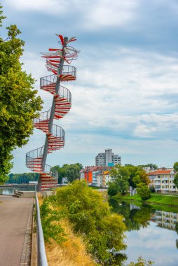 Alman kenti Ulm 'da Berblinger Turm.