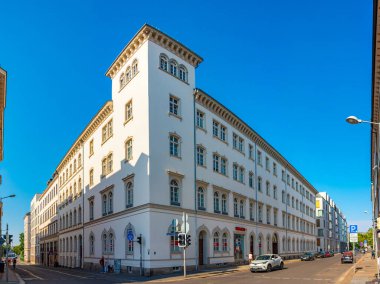 Almanya 'nın Leipzig kentindeki tarihi evler.