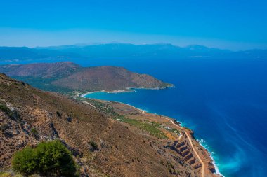 Yunan adası Girit 'teki Mirabello Körfezi manzarası.