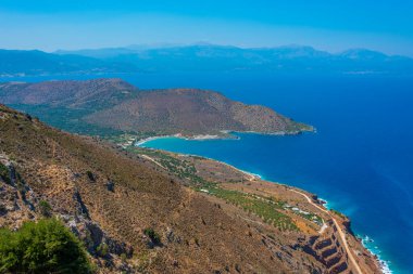 Yunan adası Girit 'teki Mirabello Körfezi manzarası.