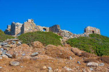 Yunan adası Girit 'teki antik Itanos kentinin kalıntıları.