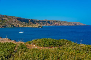 Yunan adası Girit 'in Rocky manzarası.