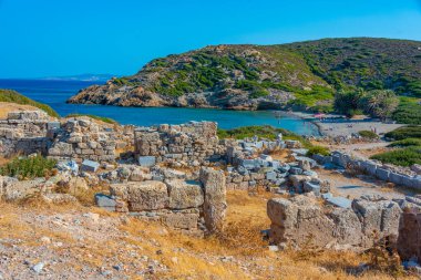 Yunan adası Girit 'teki antik Itanos kentinin kalıntıları.