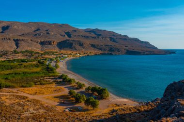 Girit 'in Kato Zakros, Girit yakınlarındaki sahil manzarası.