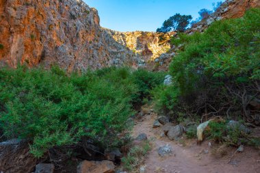 Yunan adası Girit 'te Zakros Geçidi manzarası.