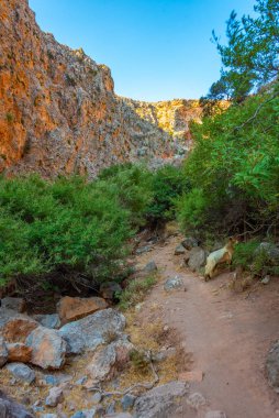 Yunan adası Girit 'te Zakros Geçidi manzarası.