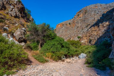 Yunan adası Girit 'te Zakros Geçidi manzarası.