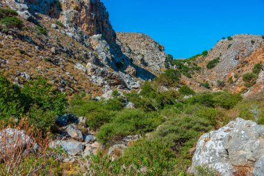 Yunan adası Girit 'te Zakros Geçidi manzarası.