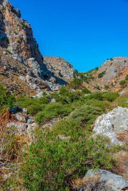 Yunan adası Girit 'te Zakros Geçidi manzarası.