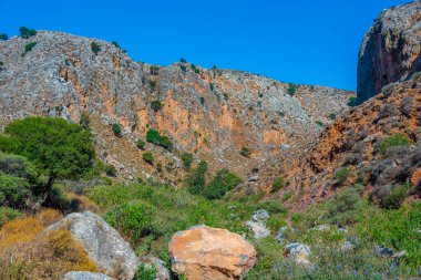 Yunan adası Girit 'te Zakros Geçidi manzarası.