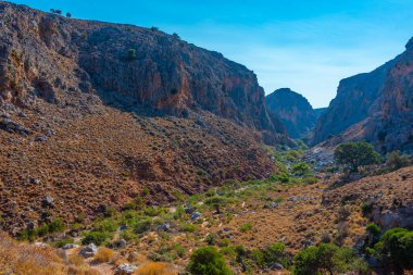 Yunan adası Girit 'te Zakros Geçidi manzarası.