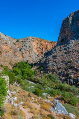 Yunan adası Girit 'te Zakros Geçidi manzarası.