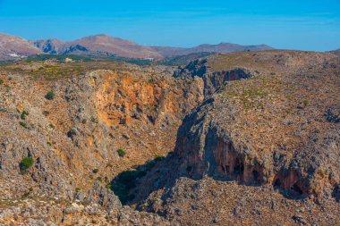 Yunan adası Girit 'te Zakros Geçidi manzarası.