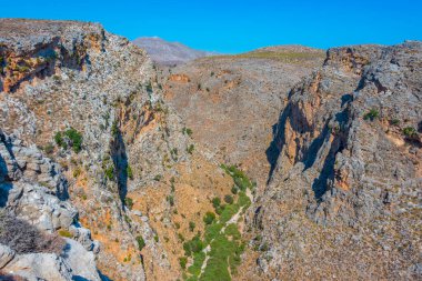 Yunan adası Girit 'te Zakros Geçidi manzarası.