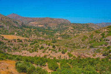 Yunan adası Girit 'in Hilly kırsalı.