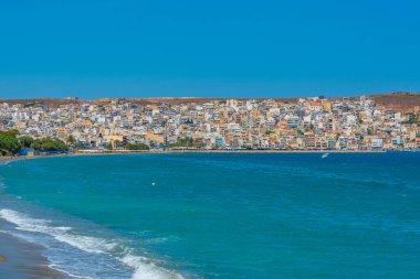 Yunan kenti Sitia 'nın Panoraması.