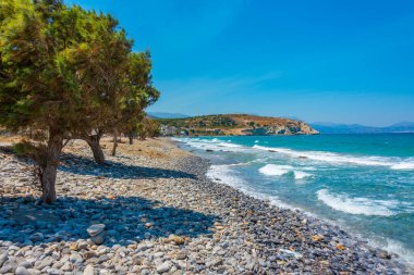 Yunanistan 'ın Girit adasındaki Pachia Ammos köyündeki sahil.