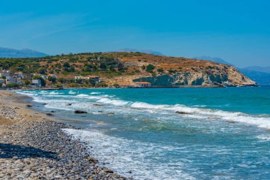 Yunanistan 'ın Girit adasındaki Pachia Ammos köyündeki sahil.