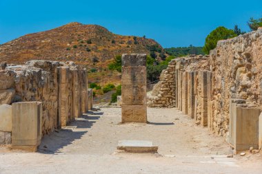 Minoan Palace of Phaistos at Greek island Crete. clipart
