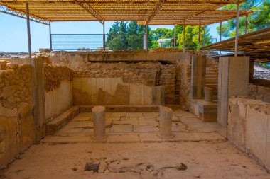 Yunan Adası Girit 'teki Agia Triada Arkeolojik Alanı.