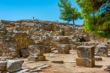 Yunan Adası Girit 'teki Agia Triada Arkeolojik Alanı.