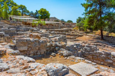 Yunan Adası Girit 'teki Agia Triada Arkeolojik Alanı.