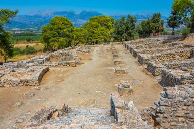 Yunan Adası Girit 'teki Agia Triada Arkeolojik Alanı.