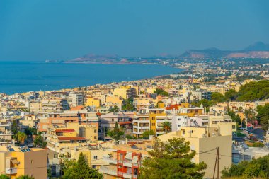 Yunan kenti Rethimno 'nun Girit adasındaki sahil manzarası.