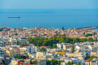 Yunan kenti Rethimno 'nun Girit adasındaki sahil manzarası.
