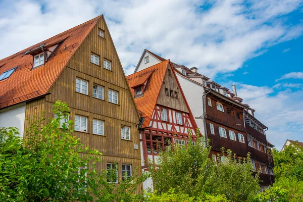 Tradycyjne Budynki Dzielnicy Rybackiej Niemieckiego Miasta Ulm — Zdjęcie stockowe