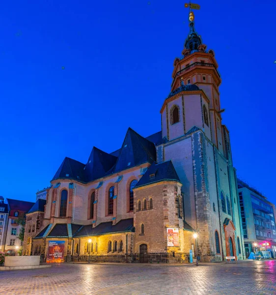 Widok Kościół Mikołaja Lipsku Niemcy — Zdjęcie stockowe