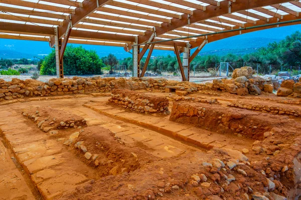 Ruiny Malia Palace Stanowisko Archeologiczne Krecie Wyspa Grecji — Zdjęcie stockowe