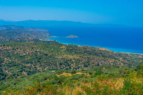 Панорама Залива Мирабелло Греческом Острове Крит — стоковое фото