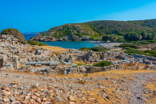 Ruins of ancient city Itanos at Greek island Crete.