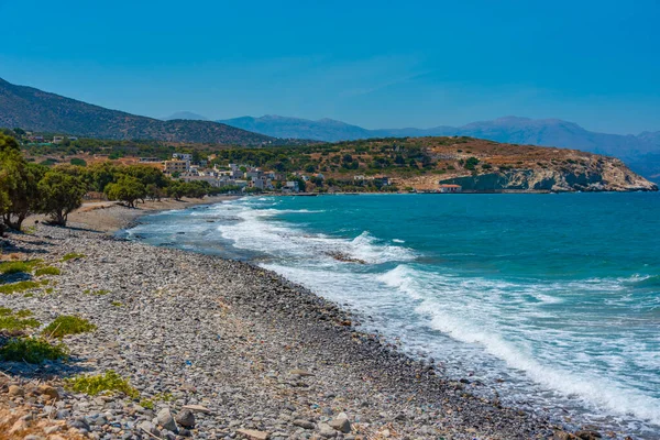 Praia Pachia Ammos Aldeia Creta Ilha Grécia — Fotografia de Stock