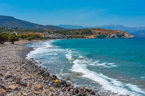 Spiaggia Nel Villaggio Pachia Ammos Creta Isola Grecia — Foto Stock