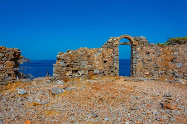 Pevnost Spinalonga Řeckém Ostrově Kréta — Stock fotografie