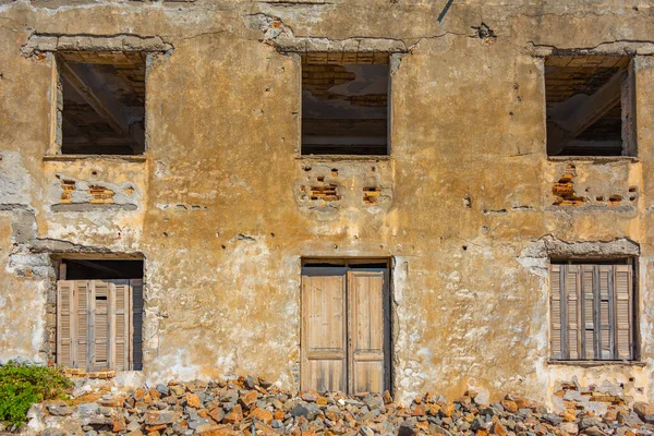 Old Buildings Spinalonga Fortress Greek Island Crete — Stock Photo, Image