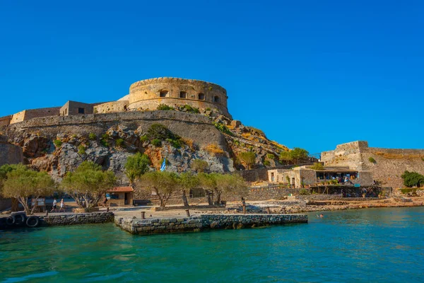 ギリシャ島のスピナロンガ要塞 クレタ島 — ストック写真
