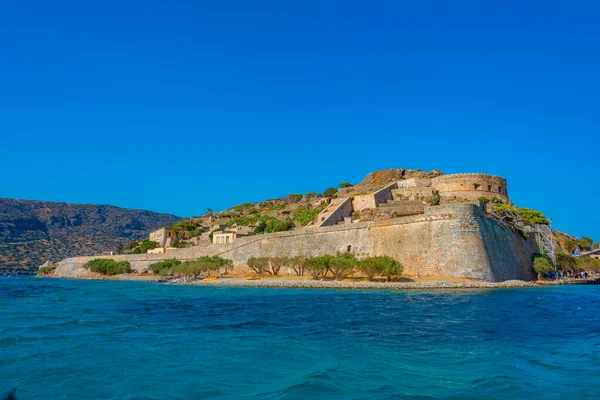 Forteresse Spinalonga Sur Île Grecque Crète — Photo