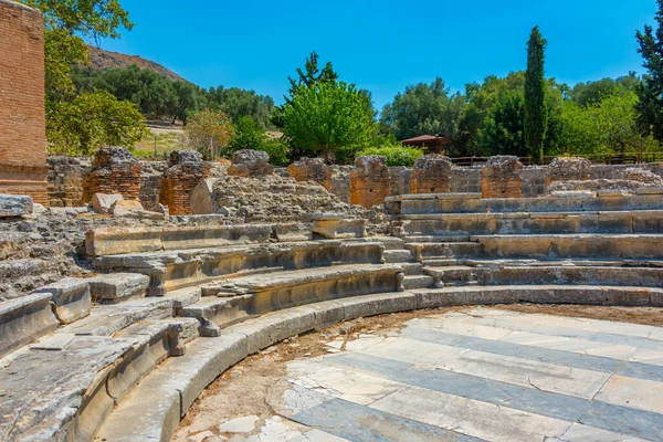 Yunanistan Girit Kentindeki Gortyna Arkeoloji Alanında Odeon — Stok fotoğraf